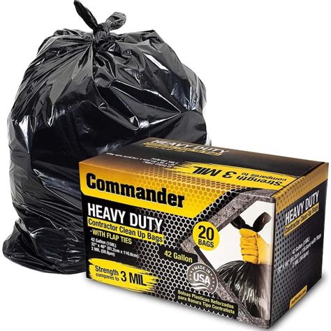 Commander Commander 42 Gallon 2 Mil Black Heavy Duty Trash Bags 32 X