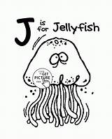 Coloring Letter Words Kids Alphabet Pages Wuppsy Animal Zoo Jellyfish sketch template