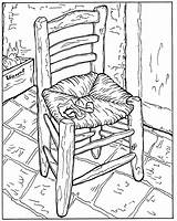 Gogh Van La Chaise Pipe Et Coloring Vincent Adult sketch template