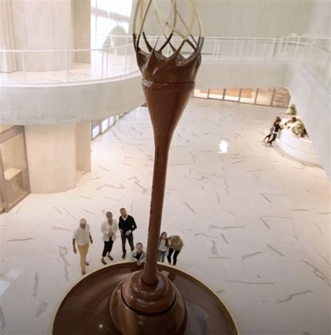 lindt chocolate launches worlds tallest chocolate fountain