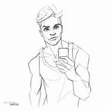Character Guy Sketching Iphone Style Tumblr Drawing Cawte sketch template