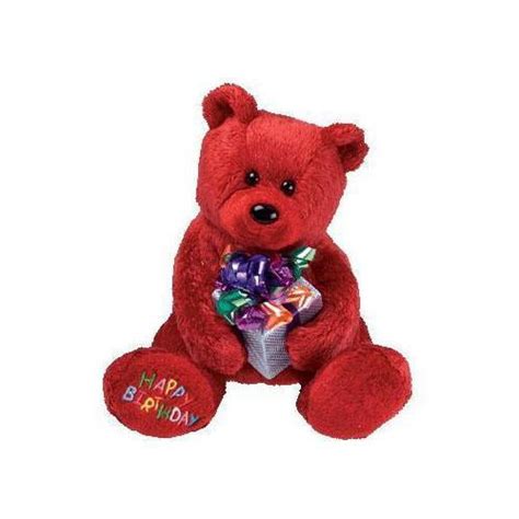 ty beanie baby happy birthday  bear red  present walmart
