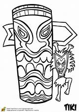 Tiki Coloring Pages Hawaiian Totem Drawing Colouring Coloriage Choose Board Totems Clipartmag Man sketch template