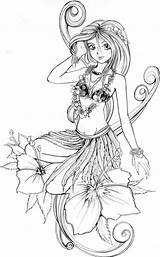 Hawaiian Girl Drawing Coloring Pages Paintingvalley Drawings sketch template