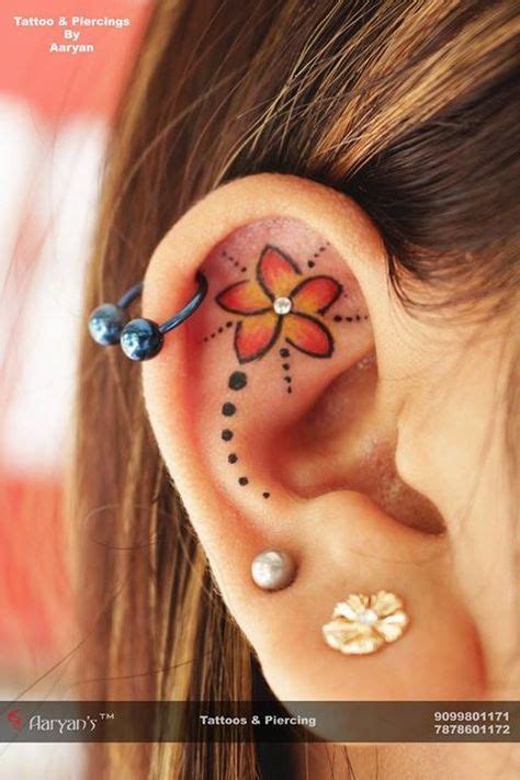70 Ideas Piercing Helix Life Inner Ear Tattoo Ear Tattoo Body Art