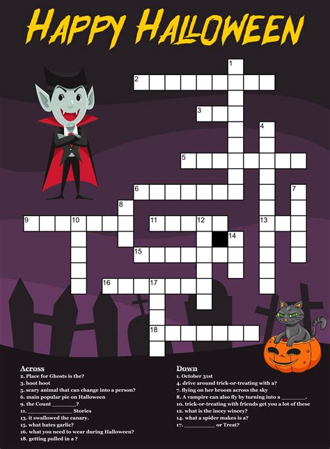 easy halloween crossword puzzles printable