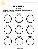 Rekenen Klokkijken Werkblad Wijzers Wiesewijs Tekenen Downloaden sketch template