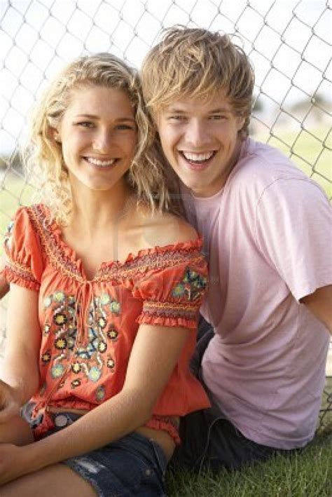 This Is A Photo Of A Teenage Couple A Blonde Female And A Blonde Male