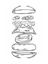 Hamburger Hamburgers sketch template