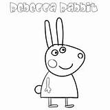 Pig Peppa Coloring Pages Rabbit Rebecca Printable Colouring Sheets Top Family Drawing Kids Print Momjunction Swimming Pool Ones Little Choose sketch template