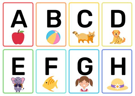 alphabet picture cards  printable printable templates