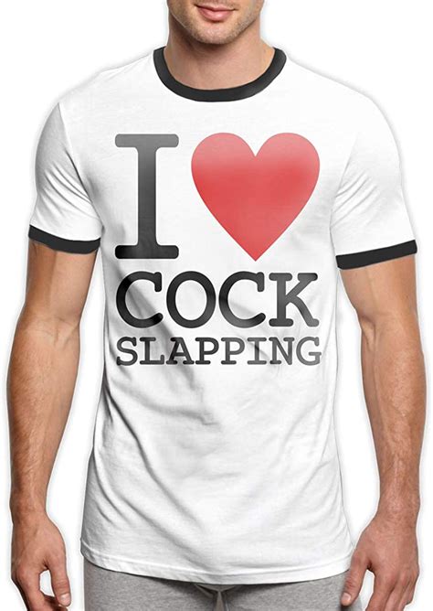 men s o neck i love cock slapping short sleeve t shirts contrast color