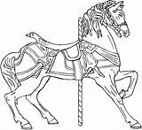 Coloring Pages Horses Carousel sketch template