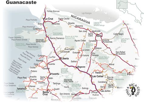 map   guanacaste region  costa rica