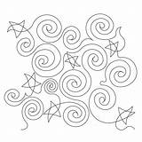 Swirls Simple Stars sketch template
