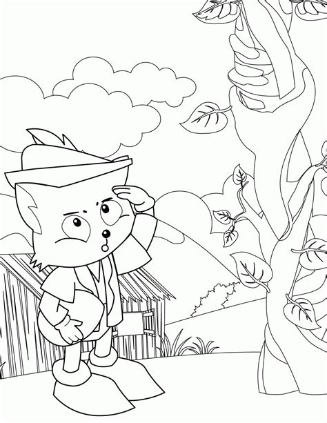 jack   beanstalk coloring pages coloring home