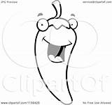 Pepper Chili Cartoon Clipart Coloring Happy Outlined Vector Regarding Notes sketch template