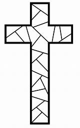 Coloring Pages Risen He Easter Cross Stained Glass Patterns sketch template