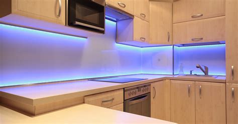 cabinet kitchen led lighting background blueceri