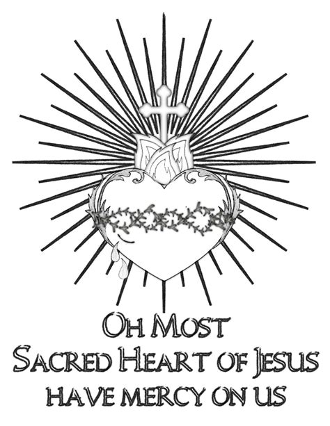 sacred heart  jesus coloring page sacred heart tattoos heart