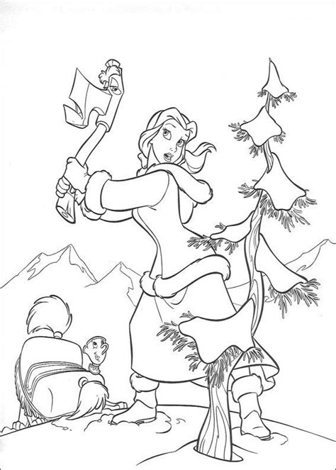 disney beauty   beast  enchanted christmas coloring pages