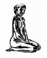 Kneeling Drawing Getdrawings Woman sketch template