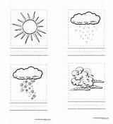 Weather Preschool Printables Coloring Sunny Rainy Pages Conditions Stormy Hot Cold Different sketch template