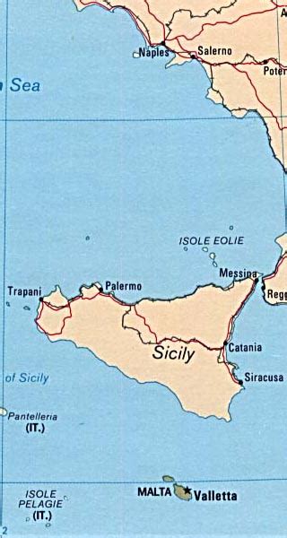 Sicily Maps Including Outline And Topographical Maps