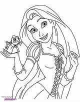 Rapunzel Coloring Tangled Pages Pascal Disney Print Disneyclips Source sketch template