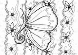 Butterfly Coloring Pages Butterflies Print Adult Printable Kids Color Zentangle Beautiful Colouring Drawing Children Book Zen Prints Getdrawings Navigation Post sketch template