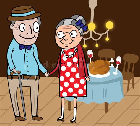 happy old couple celebrate thanksgiving day stock vector image 30635766