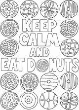 Donut Coloring Donuts Pages Calm Keep Kleurplaat Colouring Welcome Sheets Food Birthday Printable Book Quote Publications Dover Doverpublications Eat Kids sketch template