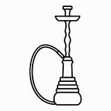 Outline Hookah Pipe Icon Relax Smoke Tobacco Line Editor Open sketch template