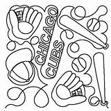 Cubs Chicago Drawing Baseball Getdrawings sketch template