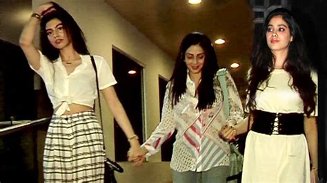 sridevi spotted with hot daughters jhanvi and khushi kapoor in bandra youtube