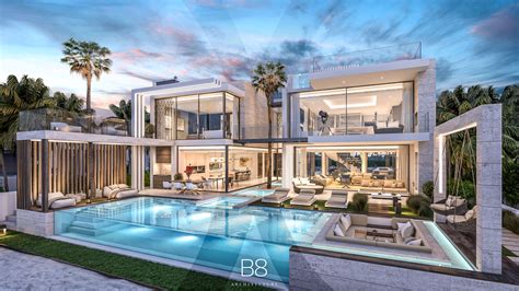 architecture modern luxury villa dubai marbella madrid  palm