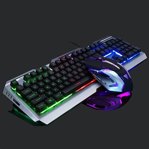 vktech  keys gaming mechanical keyboard mouse set usb wired
