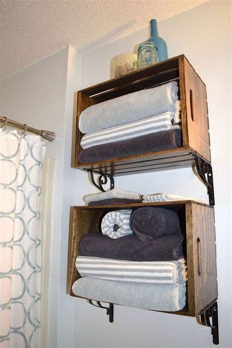 towel storage  small bathroom ideas  diy bathroom storage