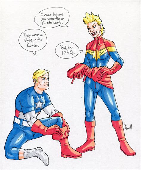 captain america and captain marvel carol danvers by