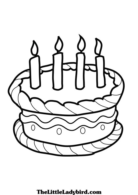 birthday cake coloring pages  large images