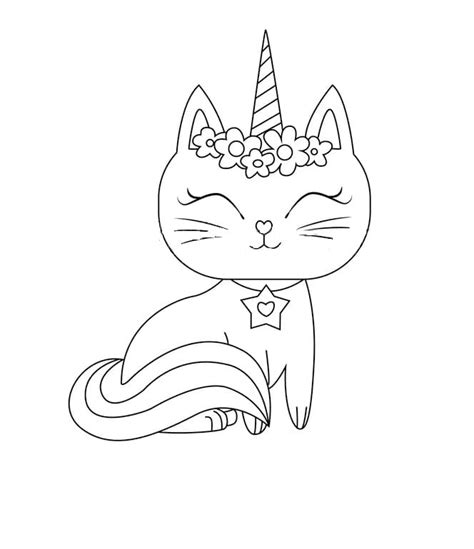 unicorn cat head coloring page  printable coloring pages  kids