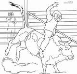 Bull Coloring Riding Pages Bucking Printable Drawing Kids Print Color Cowboy Rodeo Bulls Ferdinand Miniature Book Mower Lawn Prints Girls sketch template