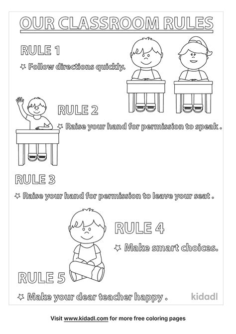 classroom rules coloring page coloring page printables kidadl