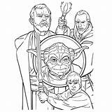 Yoda Wan Obi Kleurplaten sketch template