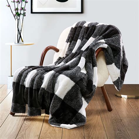 wholesale faux fur throw blankets soft fuzzy warm thick comfy plaid