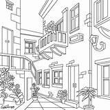 Coloring Pages House Colouring Adult Streetview Choose Board Sheets sketch template