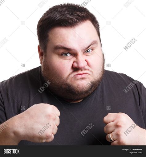 furious angry fat man image photo  trial bigstock