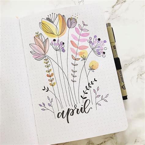 monthly bullet journal cover page ideas