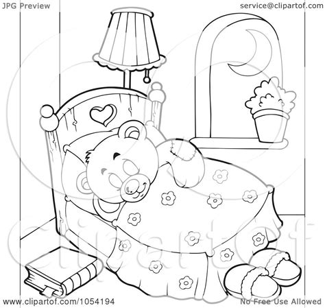 royalty  vector clip art illustration   outline   sleeping
