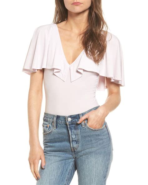 Leith Cape Overlay Bodysuit In Pink Lyst